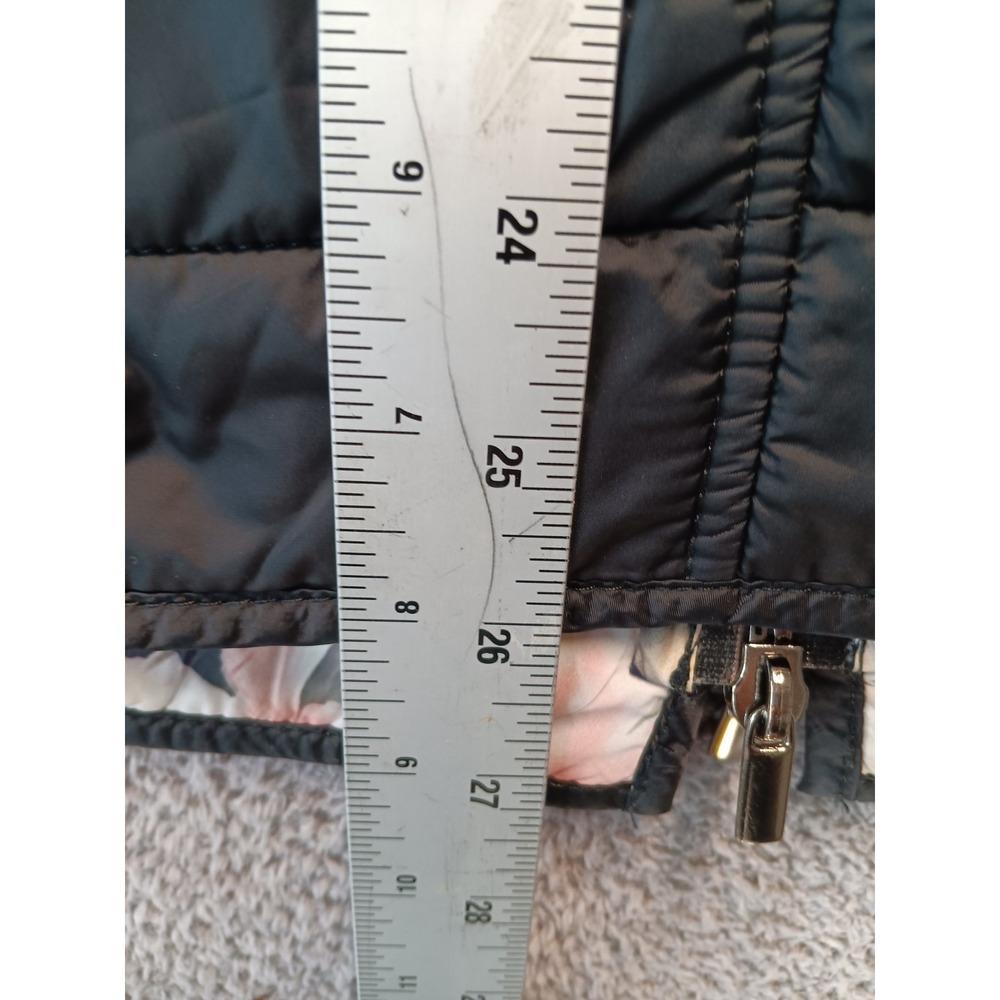 Basler Reversible Quilted Jacket 50 2X Black Floral Zip Lightweight Germany - Picture 8 of 11